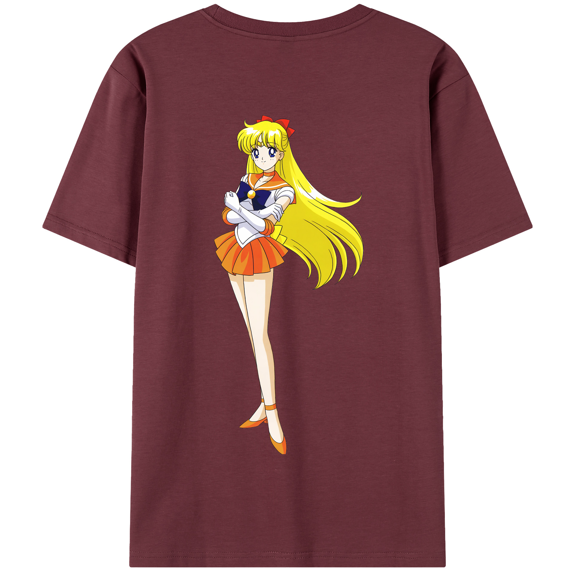 （画像用） 美少女戦士セーラームーン 愛野 美奈子 あいの みなこ Sailor Moon Aino Minako 綿100％半袖Tシャツ（背面プリント）